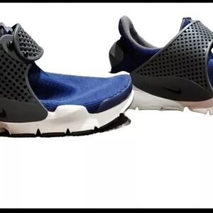 Nike Sock‎ Dart Navy Blue Grey And White  Size 4 Youth